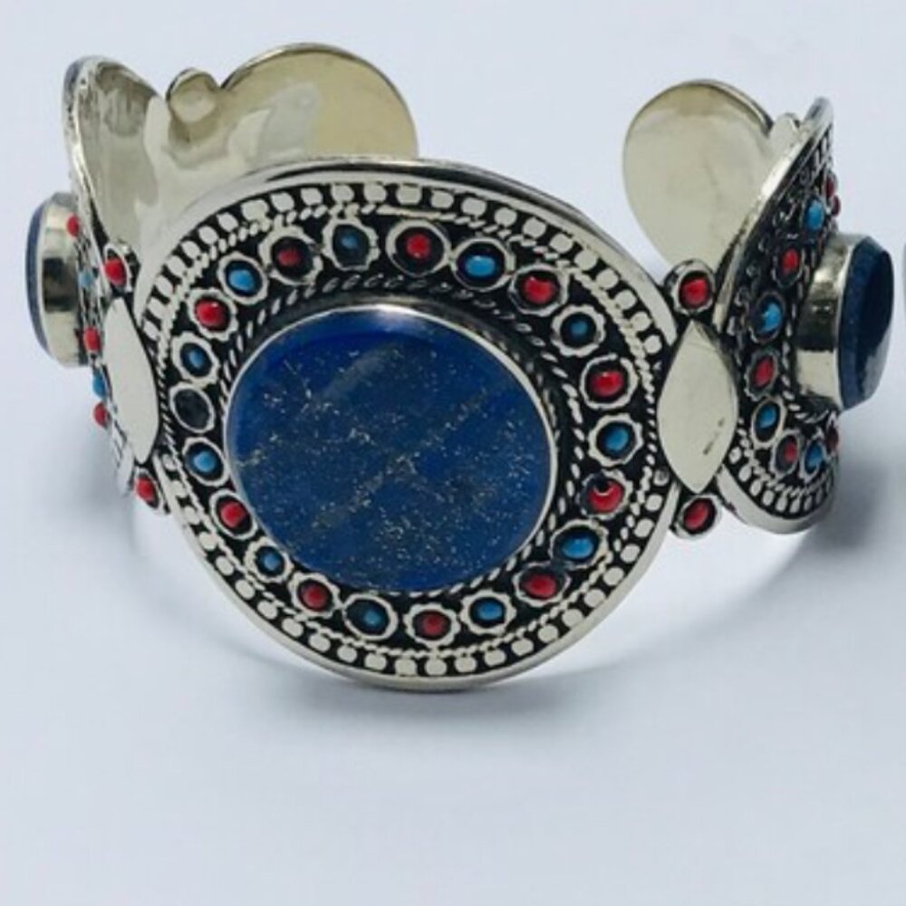 Single Handmade Kuchi Cuff Bracelet: Afghan Tribal Jewelry